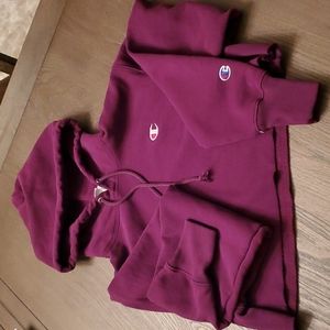 New! Champion Crop Plum Burgundy Hoodie